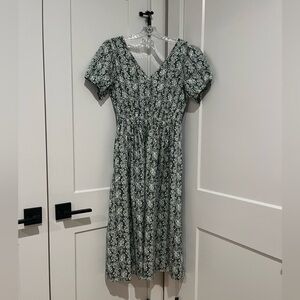 J. Crew green floral dress
